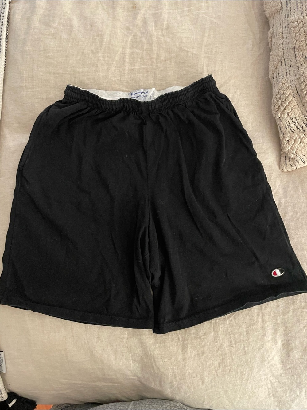 Champion Black Women’s Jersey Shorts with Hem Logo